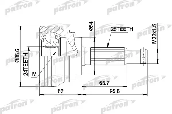 PATRON PCV1332 ШРУС наружн к-кт 25x54x24 MITSUBISHI: GALANT 2.0 92-96