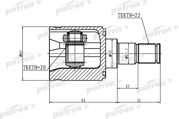 PATRON PCV1356 ШРУС внутренний 22x35x20 KIA PICANTO 04-