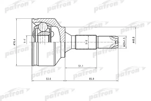 PATRON PCV1407 ШРУС наружн к-кт 21x48x21 CITROEN: C3 02-