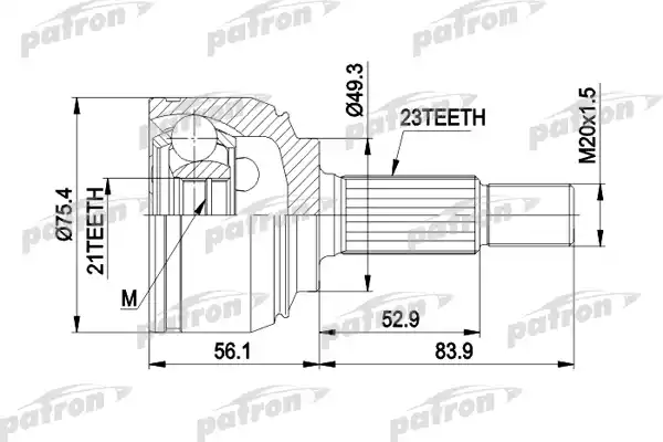 PATRON PCV1442 ШРУС наружн к-кт 23x49x21 NISSAN: MICRA 03 -