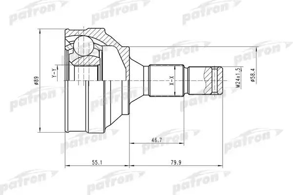 PATRON PCV1446 ШРУС наружн к-кт [A:25, B:34] PEUGEOT: Partner 00-