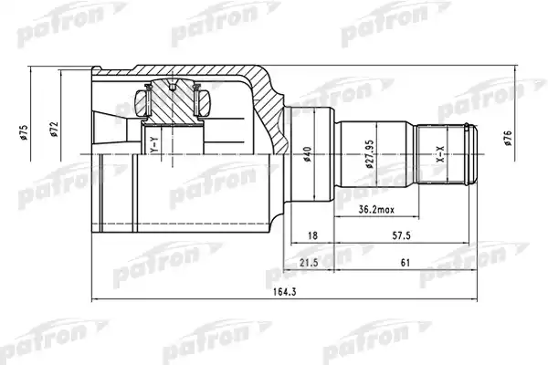 PATRON PCV1481 ШРУС внутренний левый 23x40x23 FORD FOCUS II 04-