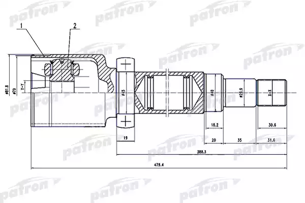 PATRON PCV1497 ШРУС внутренний правый 26x40x23 FORD FOCUS II CB4 08-11