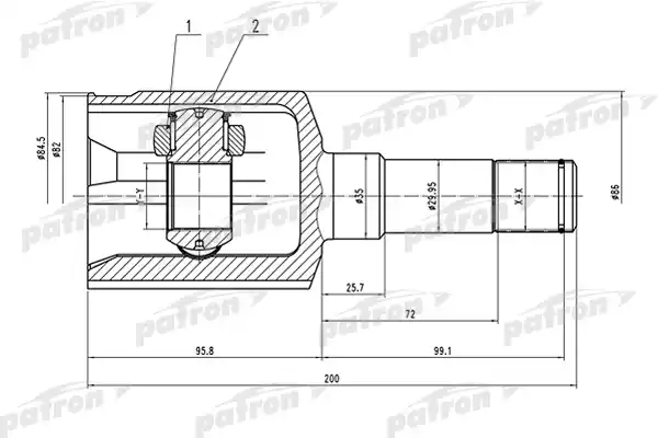 PATRON PCV1500 ШРУС внутренний левый 27x35x34 OPEL ANTARA 06-