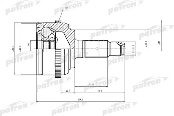 PATRON PCV1503 ШРУС наружный с кольцом ABS 26x60x23 ABS:50T HONDA CIVIC EU/EP/ES 01-06