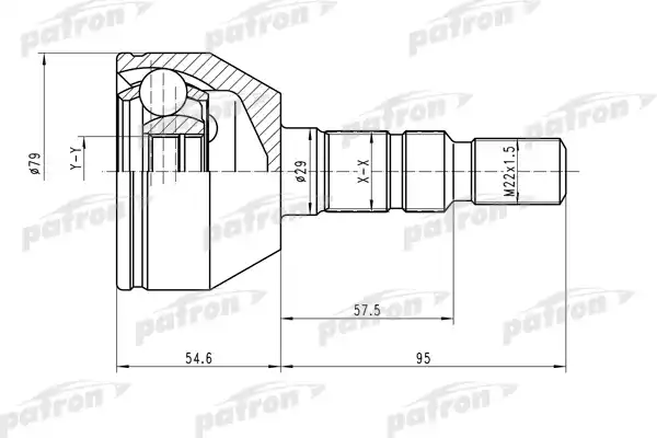 PATRON PCV1504 ШРУС наружн к-кт 33x53x22 OPEL: Astra H/Zafira B 1.4/1.6 16V 04-