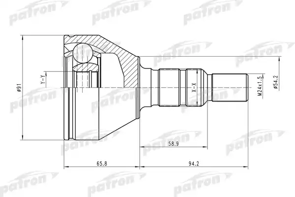 PATRON PCV1506 ШРУС наружн к-кт 30x53.8x26 OPEL: Astra H/Vectra C 02-, FIAT: Croma 04-