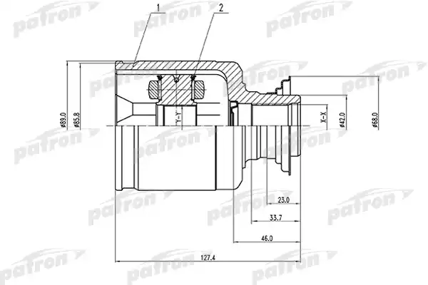 PATRON PCV1512 ШРУС внутренний правый 29x42x35 HONDA PILOT YF4 09-