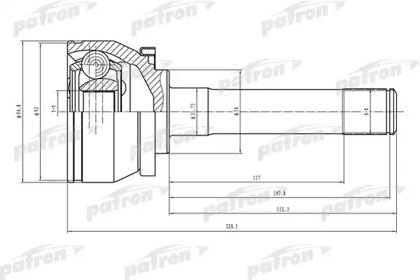 PATRON PCV1524 ШРУС наружный 28x56x34 HYUNDAI TERRACAN 01-