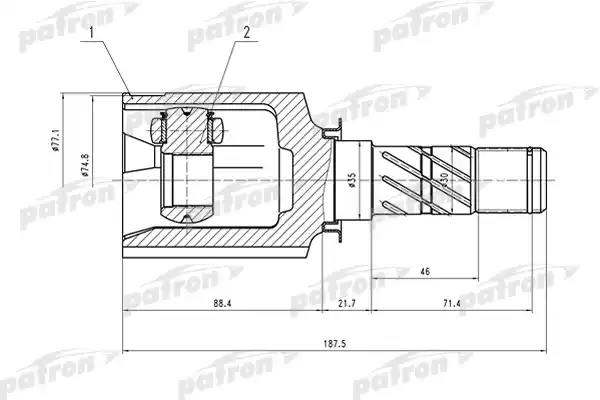PATRON PCV1556 ШРУС внутренний 29x35x25 SUBARU LEGACY B13 03-09