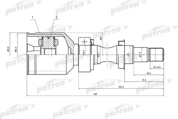 PATRON PCV1567 ШРУС внутренний правый 20x35x23 TOYOTA CARINA E AT190/ST191/CT190 92-97