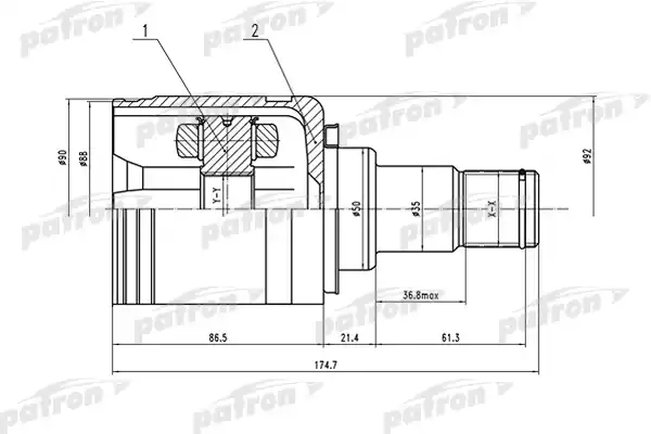 PATRON PCV1570 ШРУС внутренний левый 27x50x24 TOYOTA CAMRY ACV30/MCV30 01-06