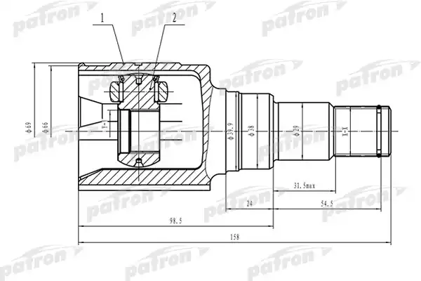 PATRON PCV1572 ШРУС внутренний 23x38x19 TOYOTA YARIS/ECHO NCP1/SCP10 99-05