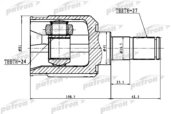 PATRON PCV1775 ШРУС внутренний левый 27x41x24 KIA SPORTAGE 04-10