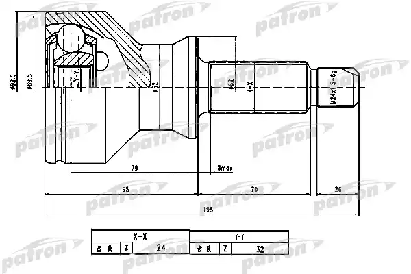 PATRON PCV1779 ШРУС
