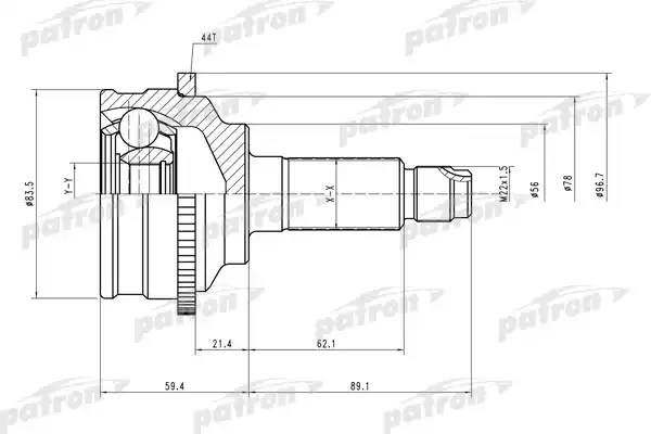 PATRON PCV2072 ШРУС наружн к-кт [A:28, B:30, ABS:44] MAZDA: 626 97-