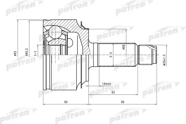 PATRON PCV2124 ШРУС наружн к-кт [A:30, B:32] HONDA: CRV 07-