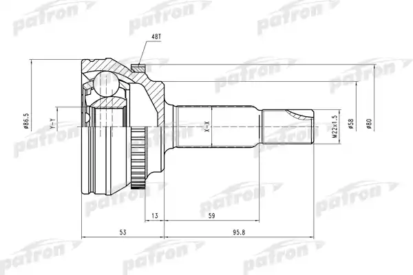 PATRON PCV2131 ШРУС наружн к-кт [A:26, B:24, ABS:48] TOYOTA: Corolla 01-04