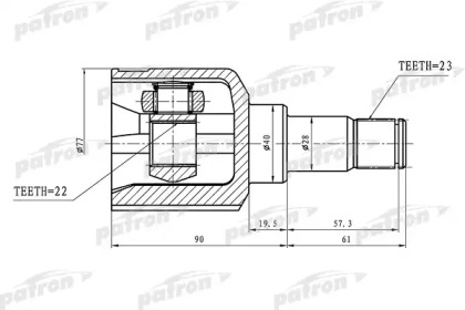 PATRON PCV3085 ШРУС внутренний 23x40x22 FORD FOCUS II 04-