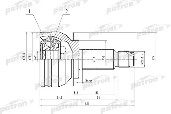 PATRON PCV4042 ШРУС наружн к-кт [A:27, B:30] SUBARU: Legacy IV 03-