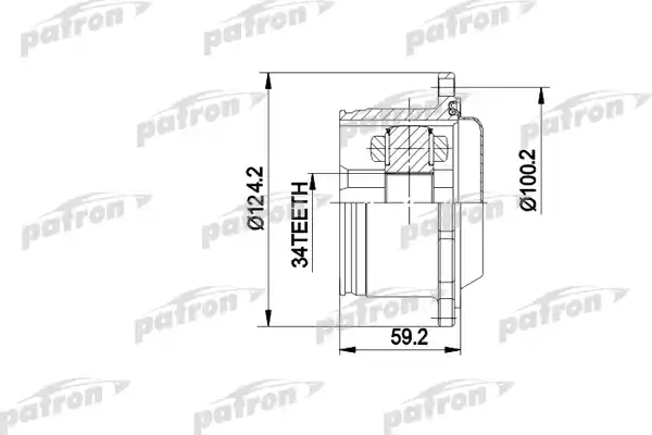 PATRON PCV5006 ШРУС внутр к-кт [B:34, D:124.2, 8мм под болт] VW: PASSAT В4/B3 АКПП, AUDI: 80 B4 АКПП