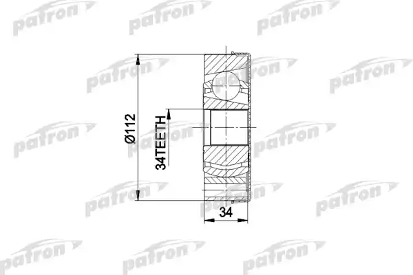 PATRON PCV5034 ШРУС внутр к-кт [B:34, D:112] VW: SHARAN 00-, FORD: GALAXY 00-, SEAT: ALHAMBRA 00-, 6-ст РКПП.