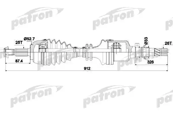 PATRON PDS0436 Полуось