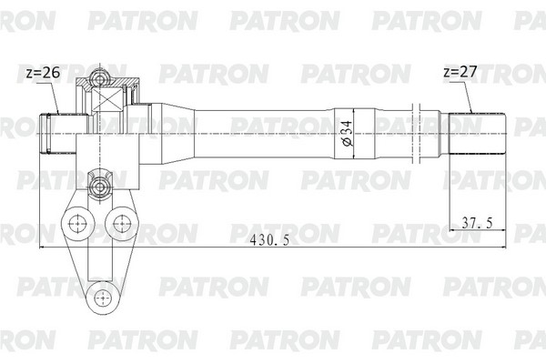 PATRON PDS0558 Вал приводной HYUNDAI KIA IX35 / Sportage SL 2.0i AT AWD 14- пром. вал с опорой