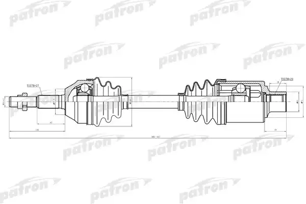 PATRON PDS0617 Полуось передн прав JEEP: LIBERTY 02-06 2.4-2.8 4WD