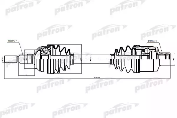 PATRON PDS0622 Полуось передн прав JEEP: COMMANDER, GRAND CHEROKEE 06-09 4WD