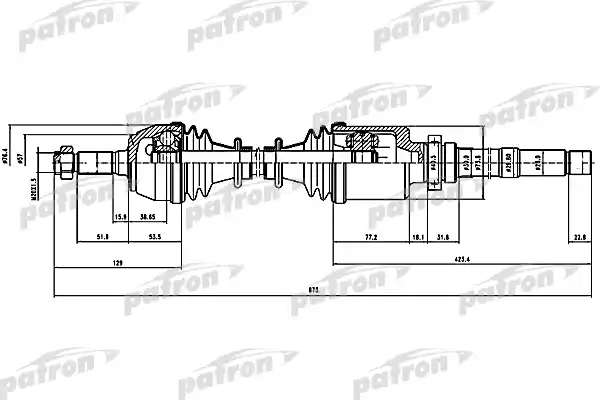 PATRON PDS1063 Полуось прав PEUGEOT: 306 1.1/1.4 SL 93-01