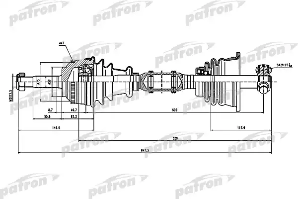PATRON PDS1115 Полуось привода