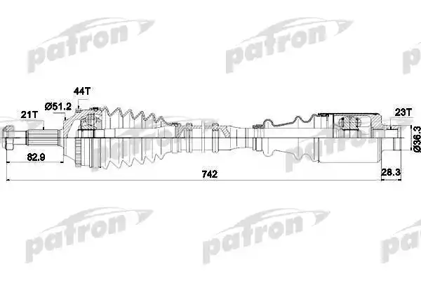 PATRON PDS1116 Полуось привода