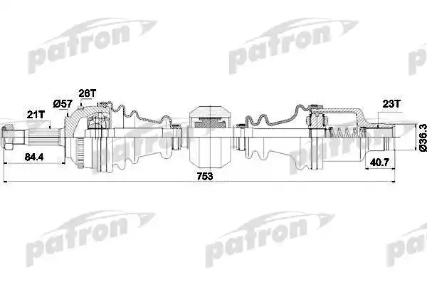 PATRON PDS1398 Полуось привода