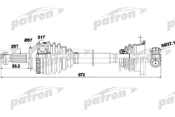 PATRON PDS1407 Полуось лев RENAULT: MASTER II автобус 2.5 D/2.8 dTI 98-