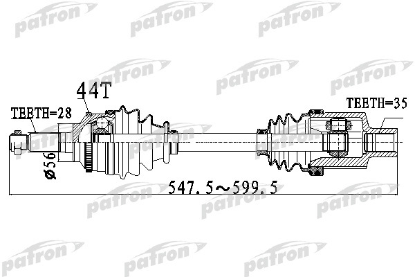 PATRON PDS2919 Полуось прав FORD: ESCAPE 01-08   MAZDA: TRIBUTE 01-08   MERCURY: MARINER 05-08