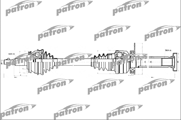 PATRON PDS4500 Полуось прав VW: T5/Multivan T5 1.9TDi