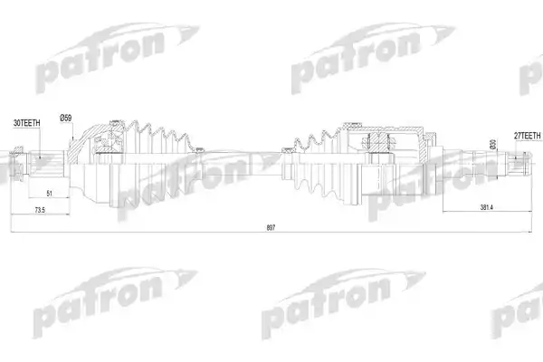 PATRON PDS4621 Полуось привода