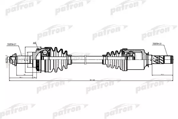 PATRON PDS5528 Полуось лев/прав SUBARU: FORESTER 03-08, IMPREZA 2005