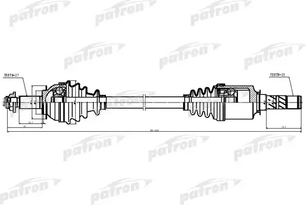 PATRON PDS5531 Полуось лев/прав SUBARU: LEGACY 05-09, OUTBACK 05-09