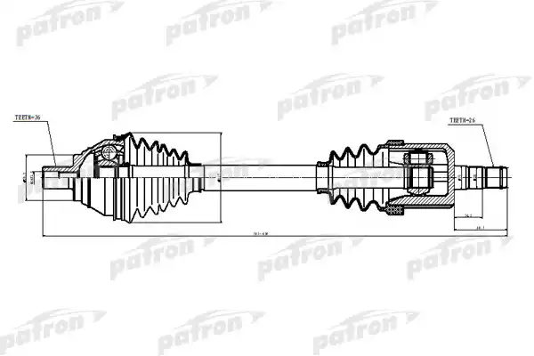 PATRON PDS6876 Полуось передн лев VOLKSWAGEN: PASSAT 09-10