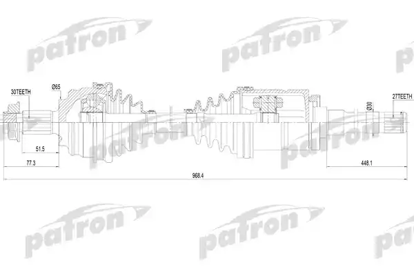 PATRON PDS7905 Полуось прав BMW: X5 01-06