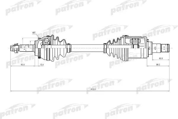 PATRON PDS9107 Полуось лев Toyota Avensis T25 2.0 D-4D (85 kW) 03>