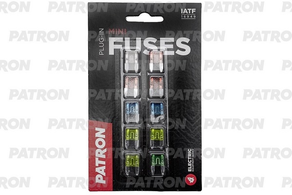 PATRON PFS001 Комплект предохранителей (аналог TESLA F113/F116/F130) MINI Plug-In Fuses (7.5Ax1 10Ax3 15Ax2 20Ax3 30Ax1)