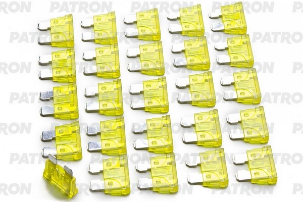 PATRON PFS031 Предохранитель пласт.коробка 25шт ATC Fuse 20A желтый