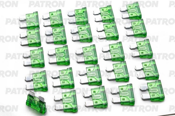 PATRON PFS033 Предохранитель пласт.коробка 25шт ATC Fuse 30A зеленый