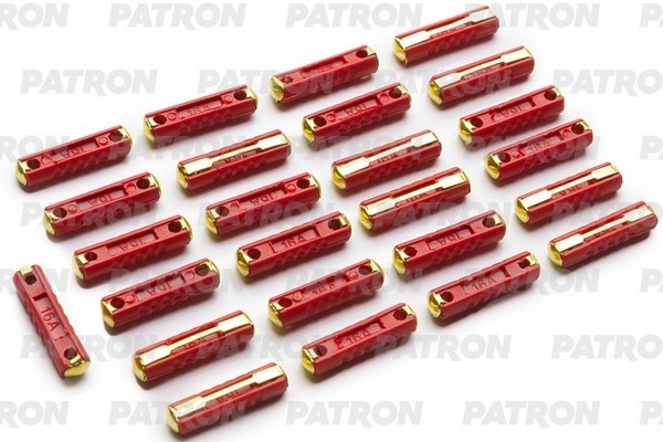 PATRON PFS045 Предохранитель пласт.коробка 25шт GBC Fuse 16A красный 6x25mm
