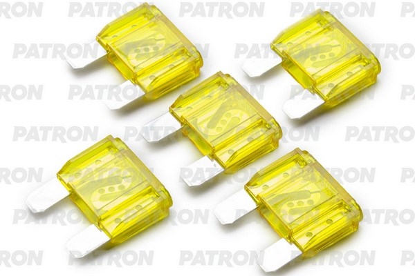 PATRON PFS062 Предохранитель пласт.коробка 5шт MAXI Fuse 20A желтый