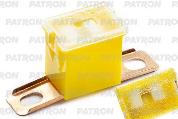 PATRON PFS128 Предохранитель блистер 1шт PLA Fuse (PAL298) 60A желтый 36x12x21.5mm