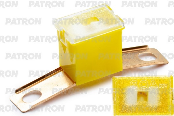 PATRON PFS137 Предохранитель блистер 1шт PLB Fuse (PAL295) 60A желтый 48x12x21.5mm
